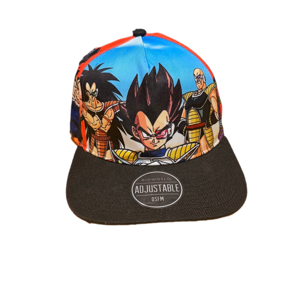 Men's Dragon Ball Z Black Multi-color Adjustable Snapback Hat One Size
